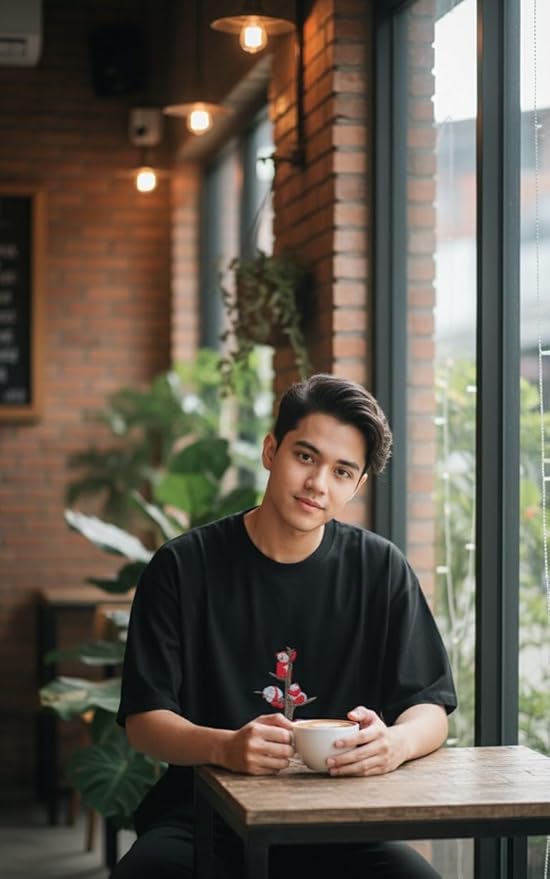 Mens Oversized Tshirt Embroidery Work