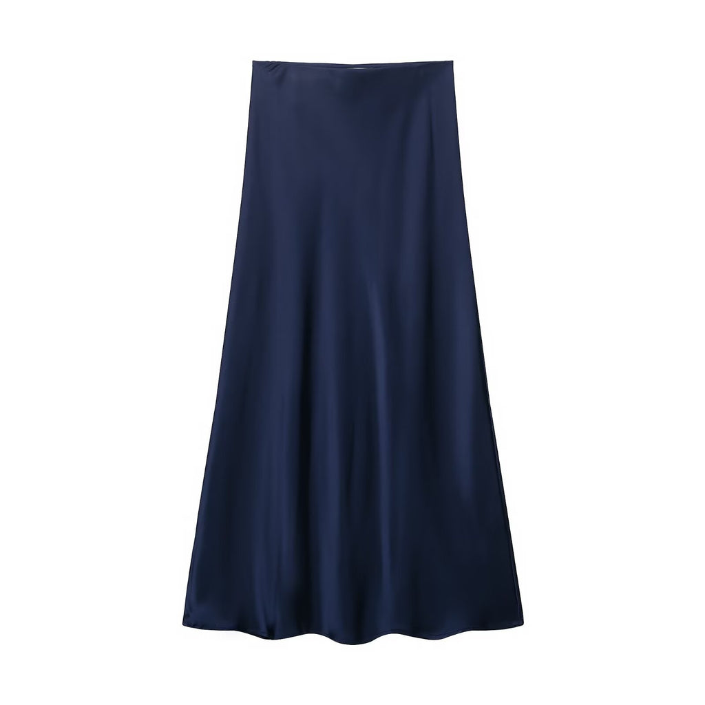 Womens Multicolor Satin-Feel High-Waisted Skirt