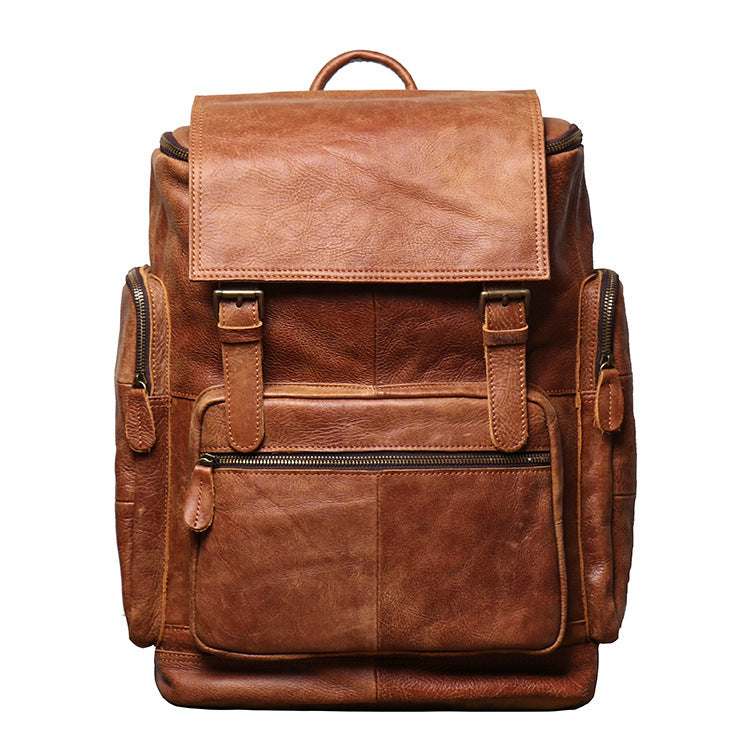 Retro Mens Genuine Leather Backpack