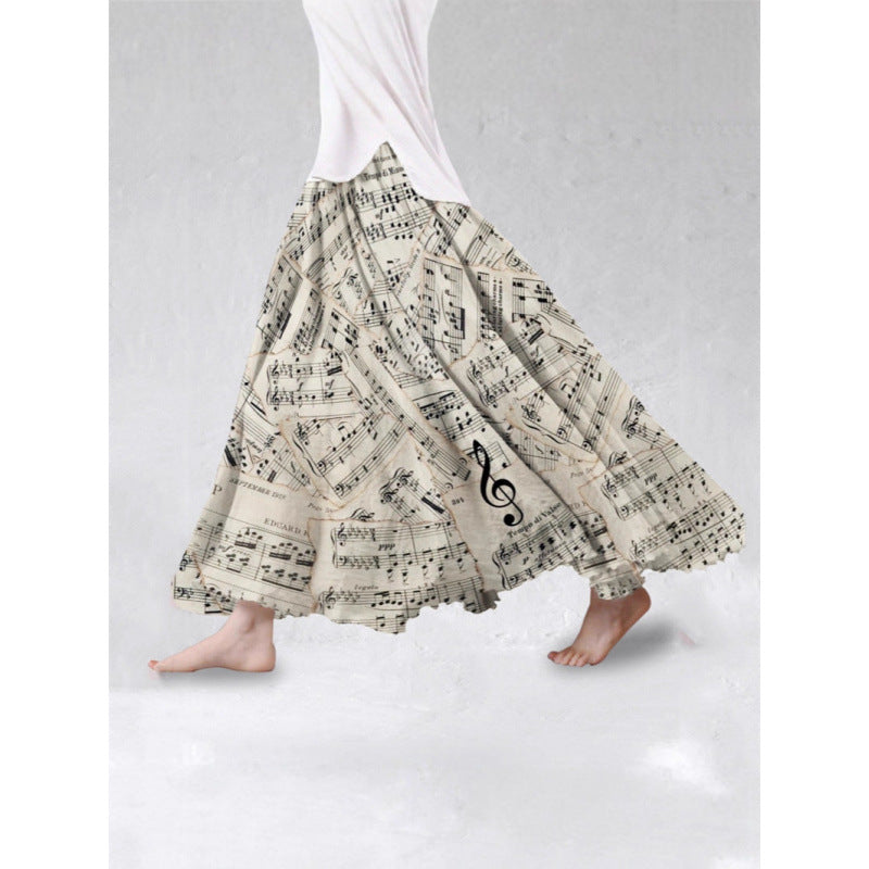 Springautumn 3D Digital-printed Midi A-line Skirt