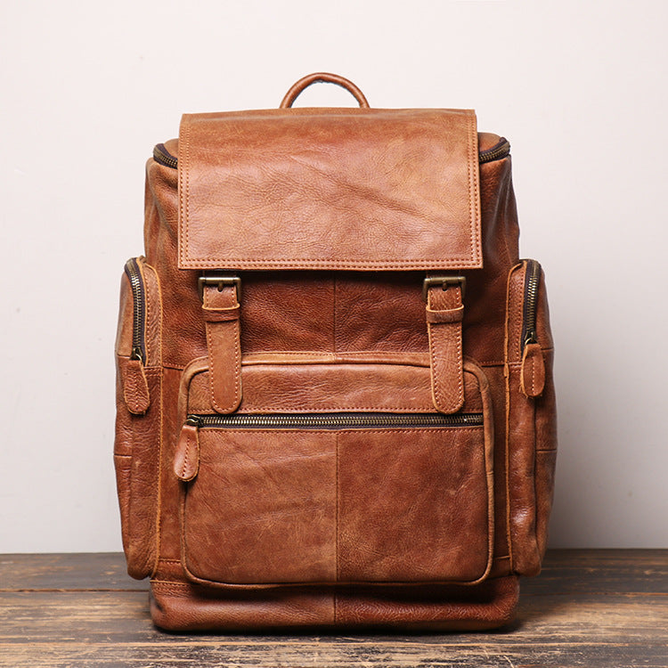 Retro Mens Genuine Leather Backpack