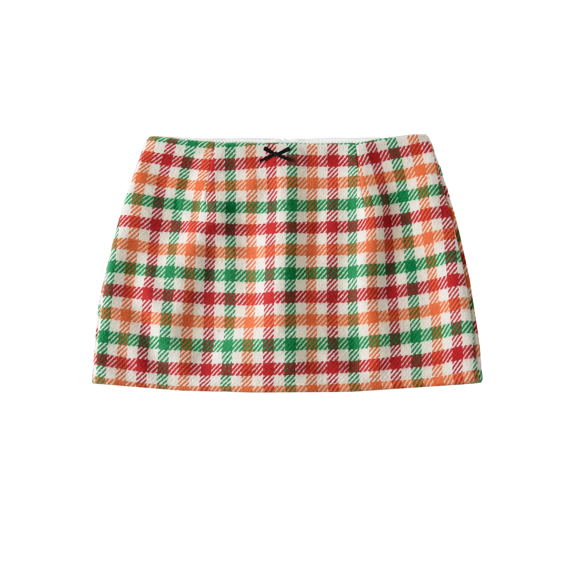 Plaid Bow-Knot Low-Waist Skirt For Women
