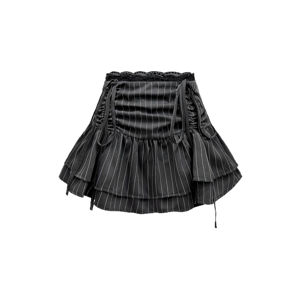 Sweet And Stylish Preppy-style Patchwork Skirt