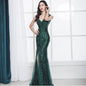 Fishtail Long Summer Sequins Sling Evening Dress Banquet