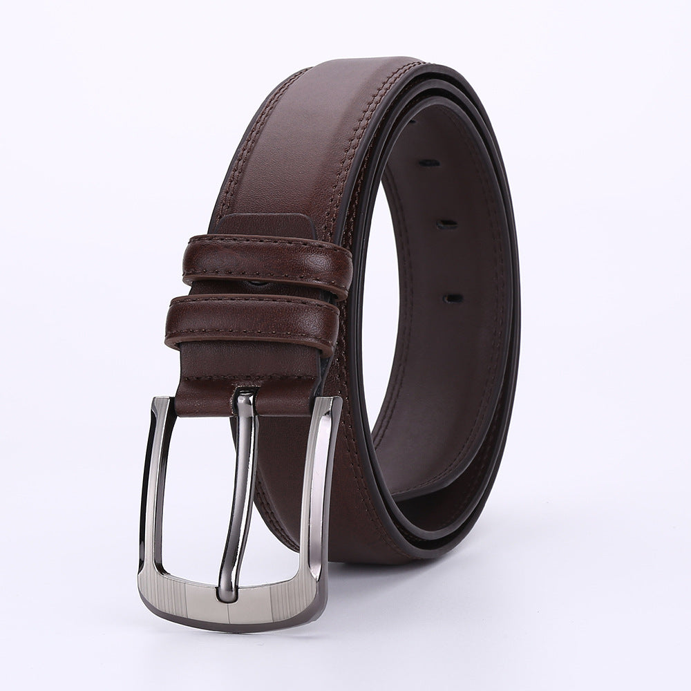 Men's Pin Buckle Cowhide Belt Business Fashion And Leisure