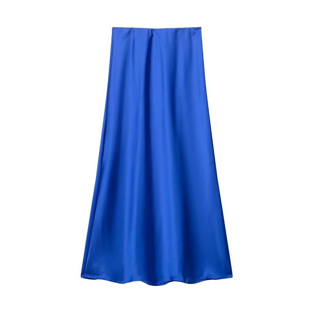 Womens Multicolor Satin-Feel High-Waisted Skirt