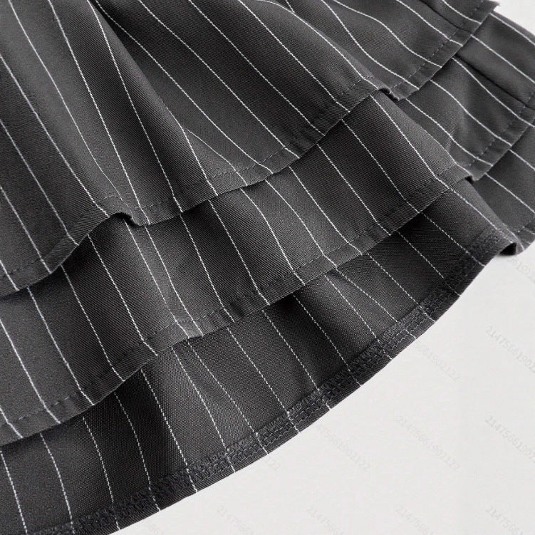 Sweet And Stylish Preppy-style Patchwork Skirt