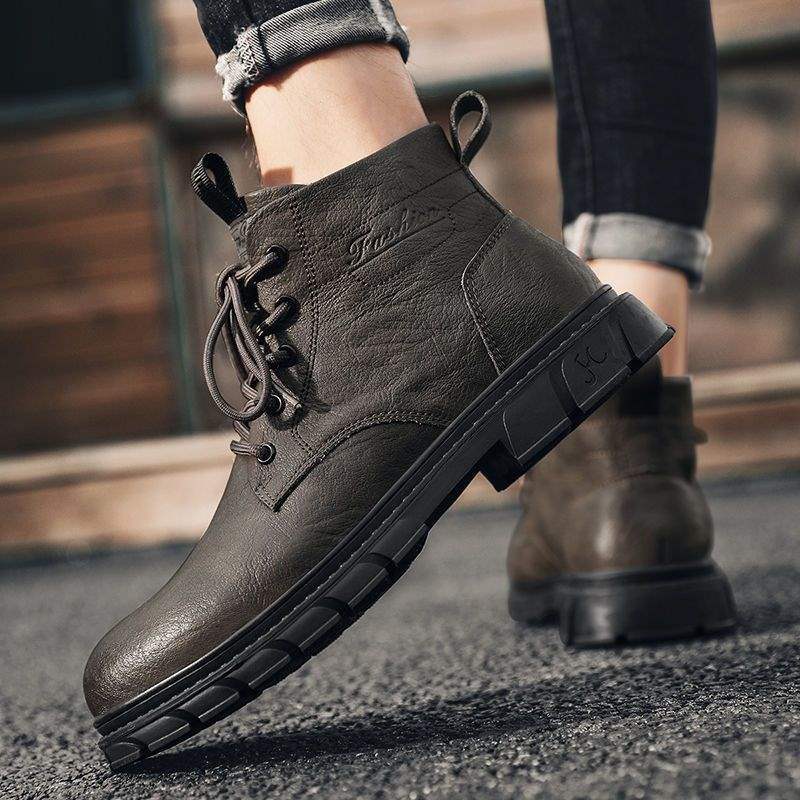 Men's Shoes British Style Tooling Leather Boots