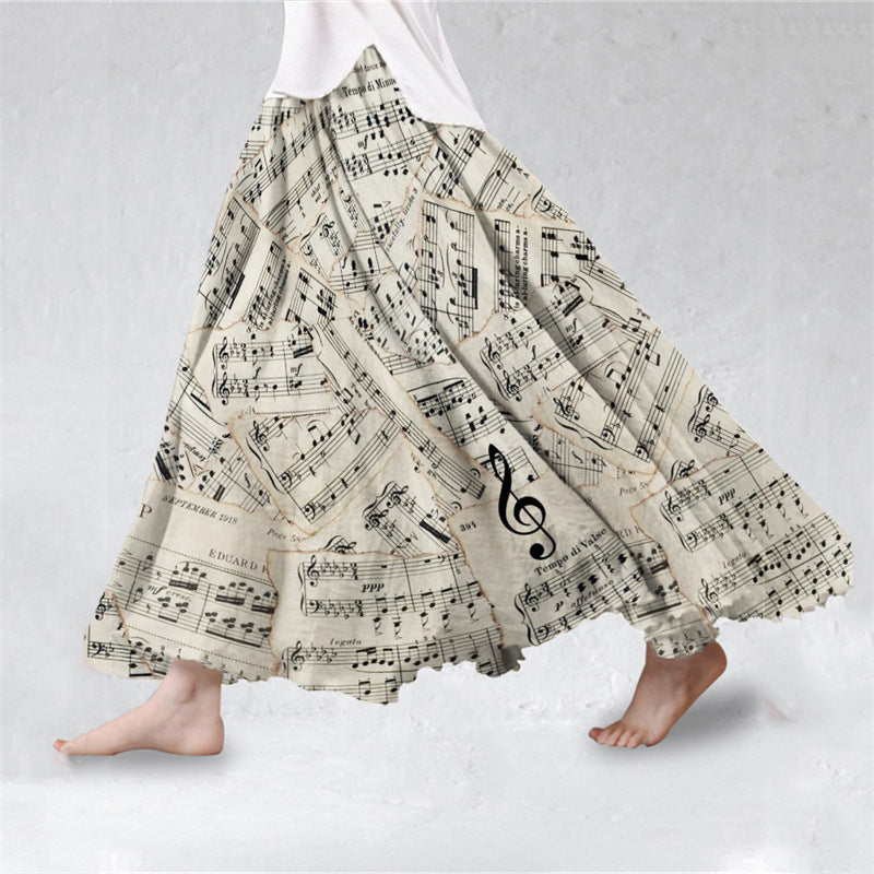 Springautumn 3D Digital-printed Midi A-line Skirt