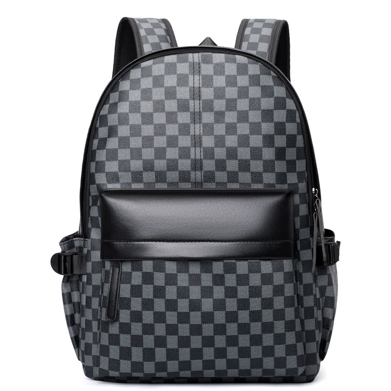 Business Trends Checked Backpack All-matching Casual