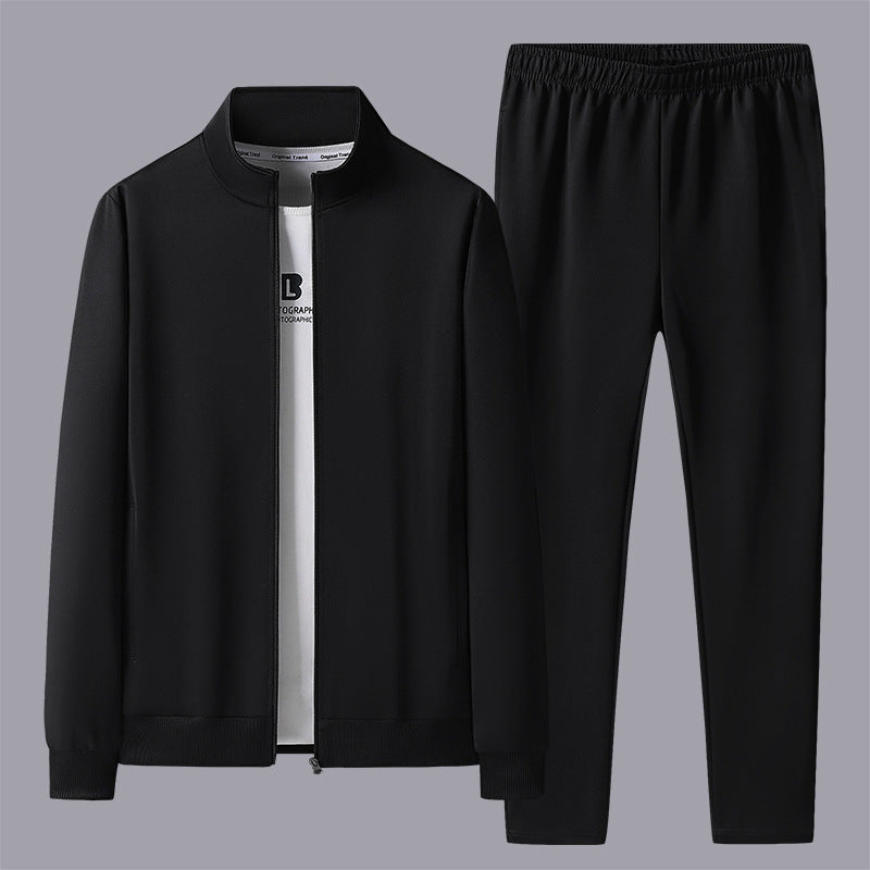 Middle-aged And Elderly Men's Cardigan Trousers Two-piece Set