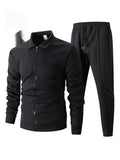 Autumn Youth Zipper Pocket Lapels Slim Fit Men's Jacket Suits