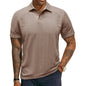 Men's Short-sleeve T-shirt With A Textured Turn-down Collar