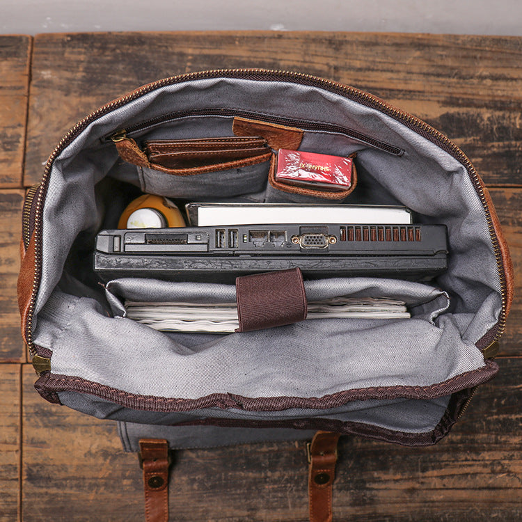 Retro Mens Genuine Leather Backpack