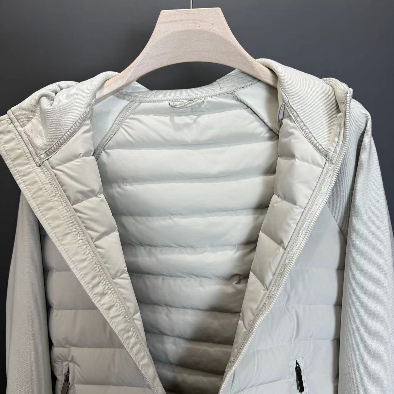 Men's Hooded Down Jacket Coat Patchwork Casual Minimalist And Ultra-Lightweight Style