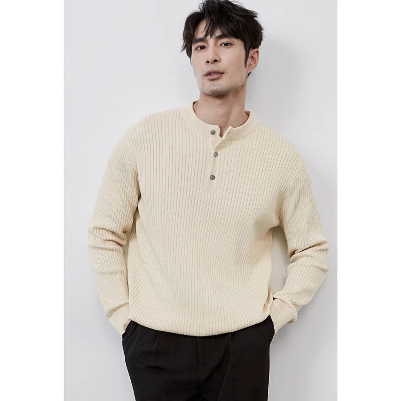 Sleek Preppy Business Mens Long Sleeve Sweater