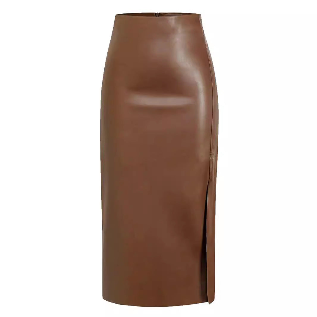 Womens Fashionable Slit Zipper Bodycon Skirt