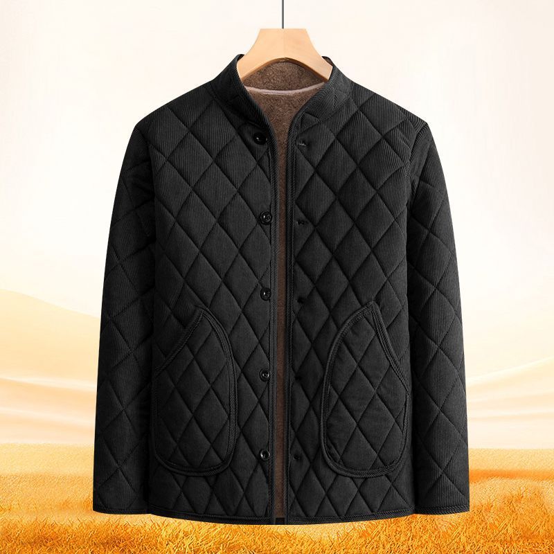 Men's Fleece-lined Thick Cotton-padded Jacket