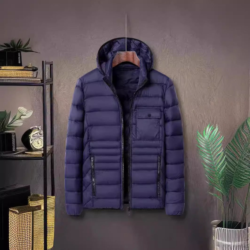 Men's Simple And Casual Ribbed Cotton Padded Jacket