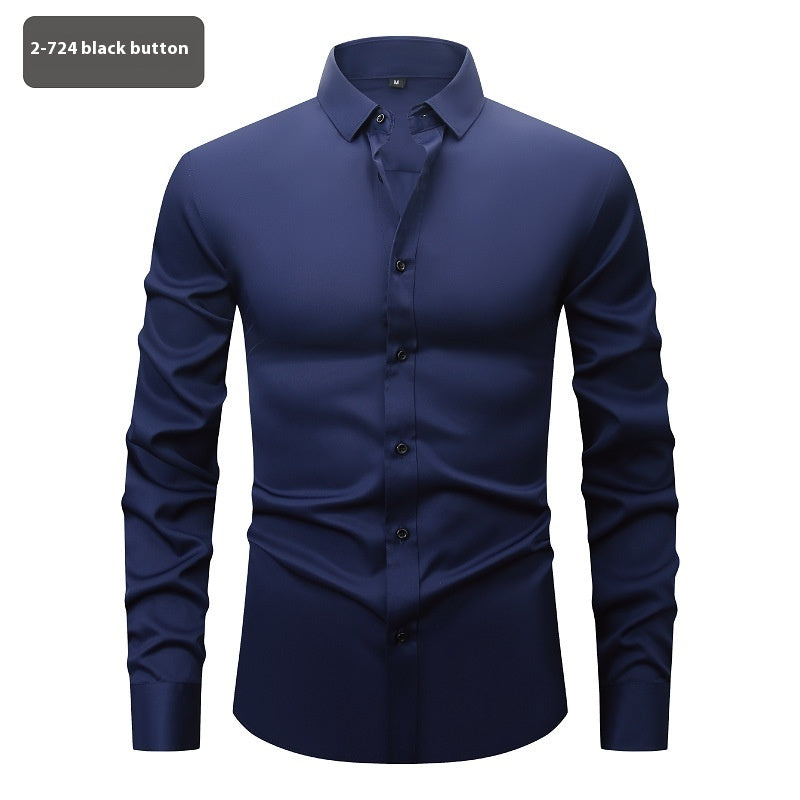 Fashion Personality Four-sided Stretch Shirt Men's Long Sleeve