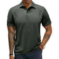 Men's Short-sleeve T-shirt With A Textured Turn-down Collar