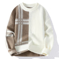 Mens Knitted Fashionable Casual Crew-Neck Sweater