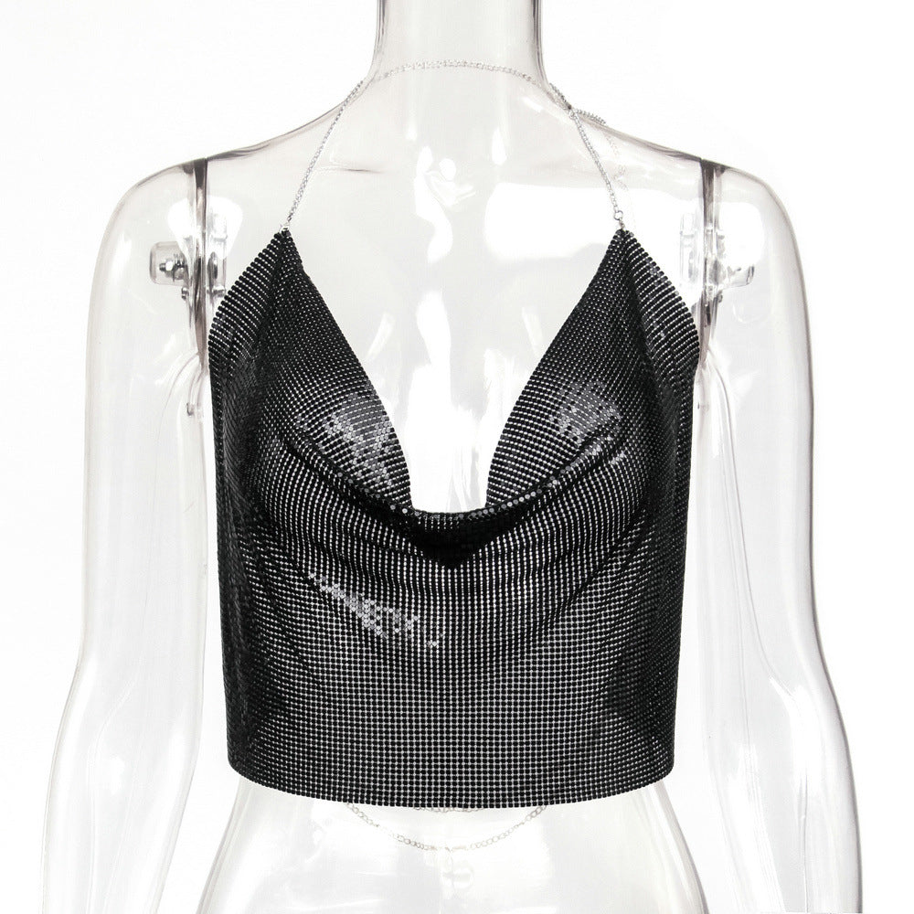 Hot Sale Sexy Metal Sequin Halter Halter Strap urbanhunterr