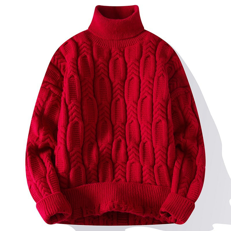 Mens Autumnwinter Turtleneck Cable-knit Sweater With A Casual Fit And Exceptional Warmth urbanhunterr