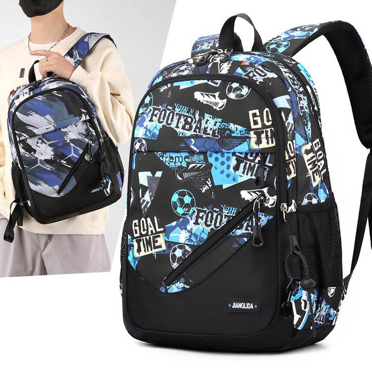 Mens Two-Piece Set Backpack And Chest Bag
