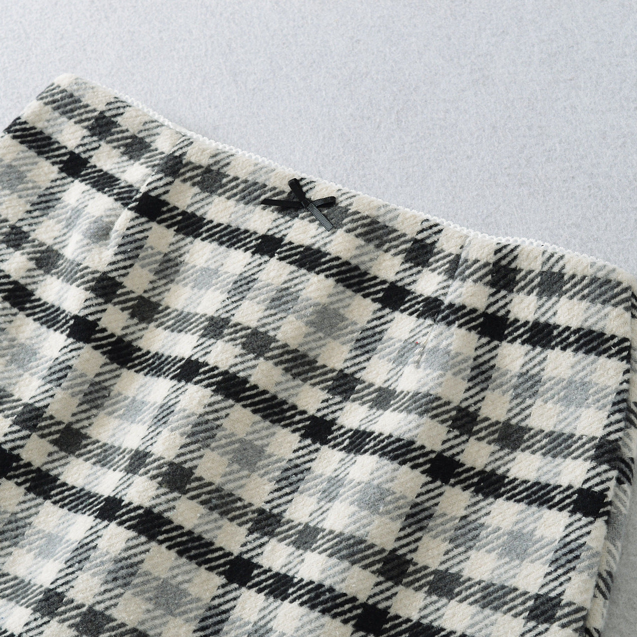 Plaid Bow-Knot Low-Waist Skirt For Women