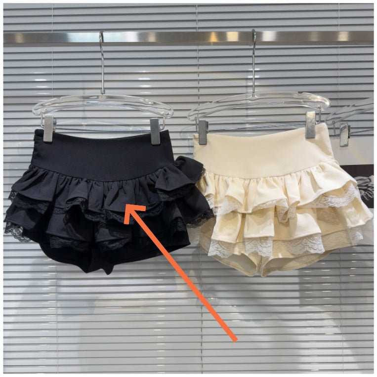 Womens Solid-Color High-Waisted Fluffy A-Line Skirt