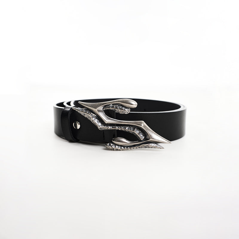 Metal Letter Two-layer Leather Men's Leather Belt