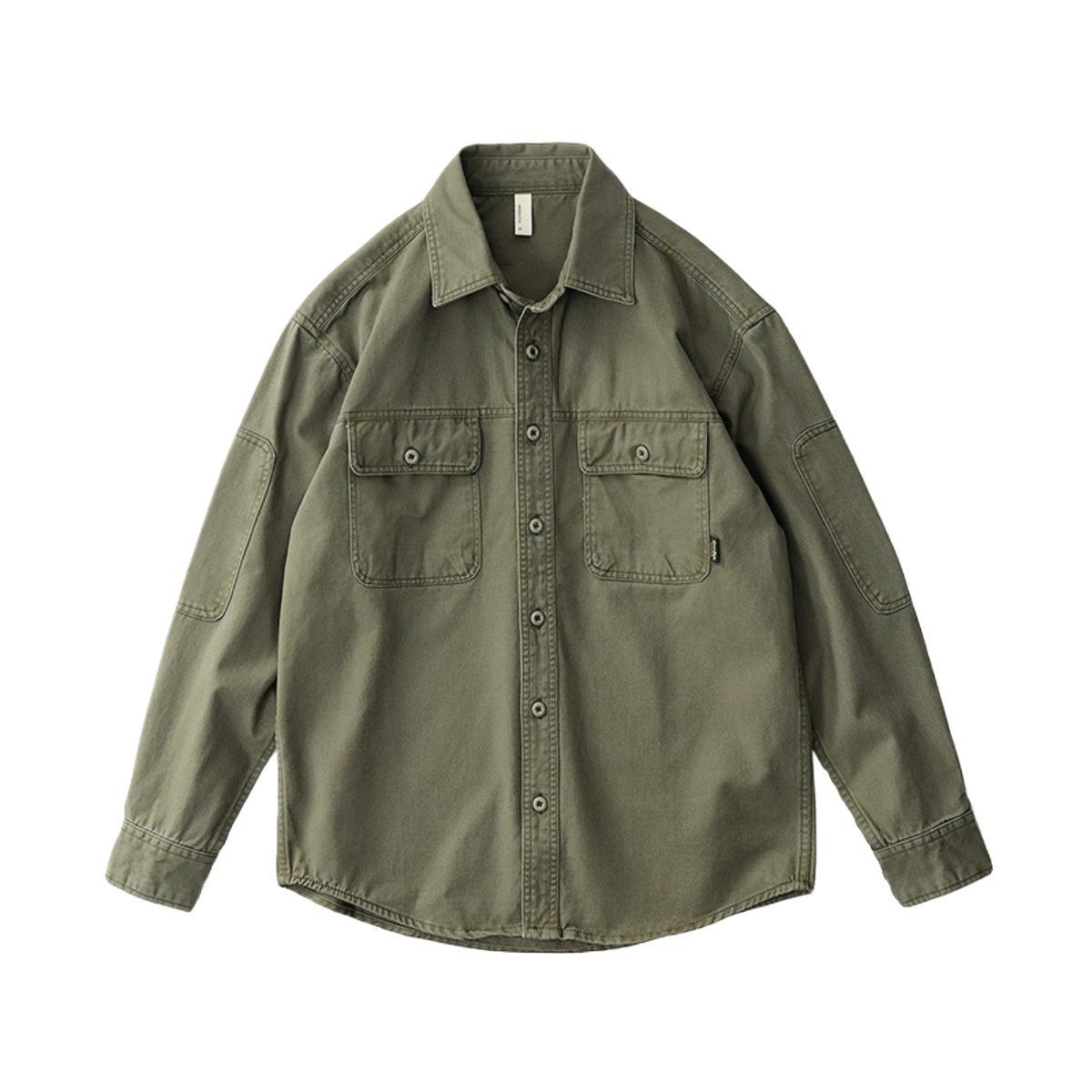 American Retro Workwear Fall Men's Long Sleeve Shirt