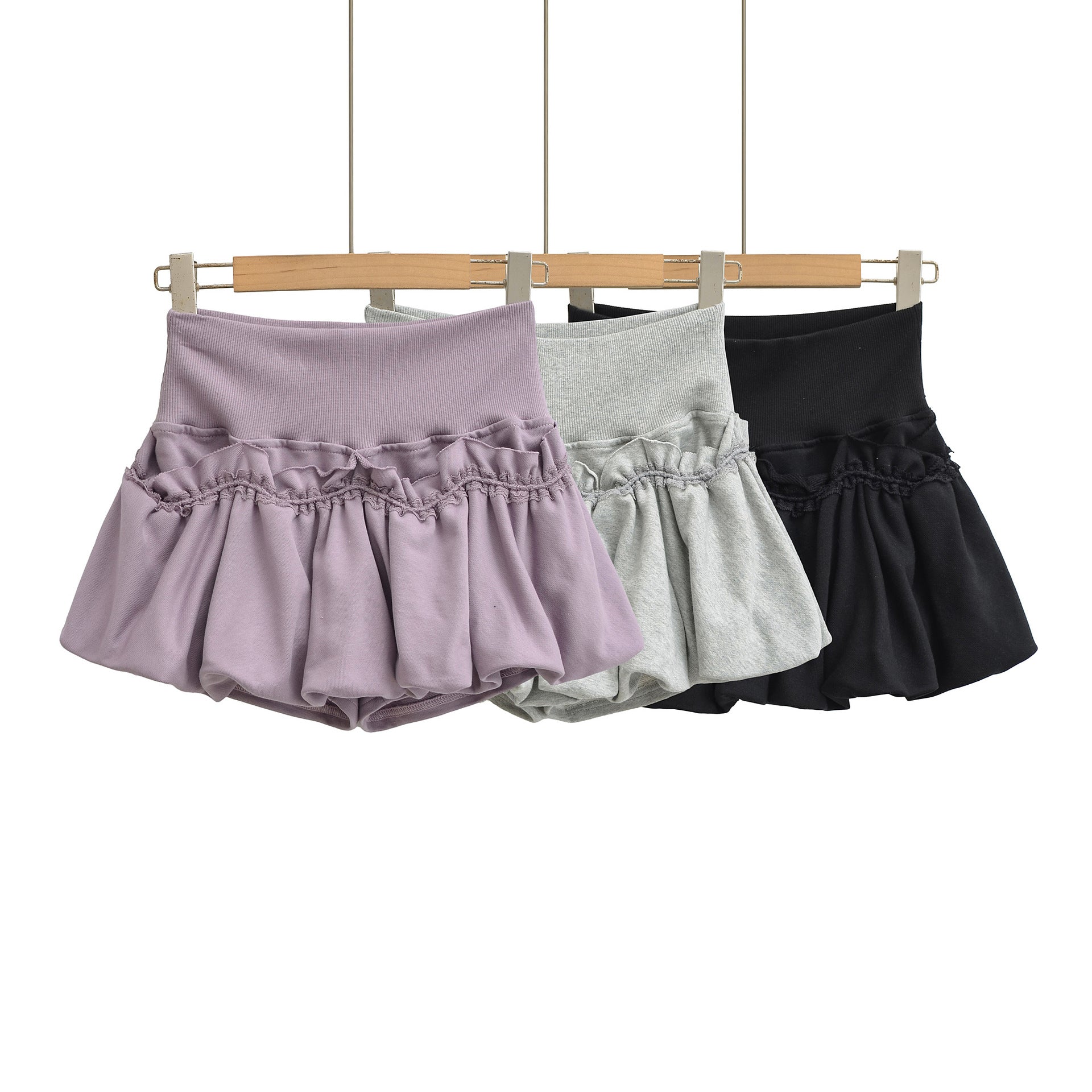 Lace Lantern Bud Mini Skirt For Women