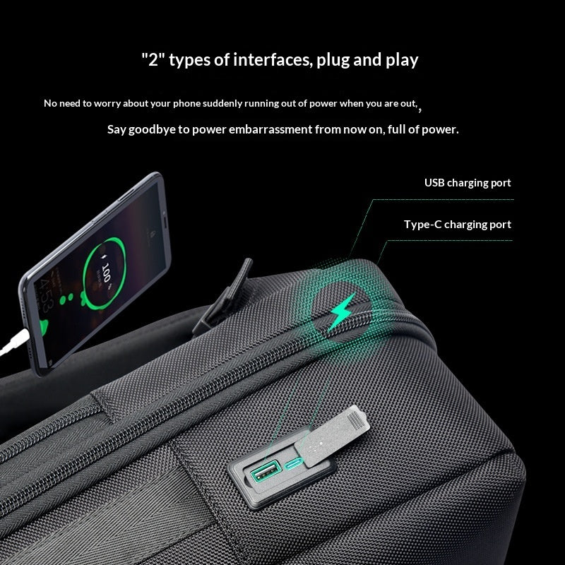 Men's Commuter Nylon Backpack With Large Capacity