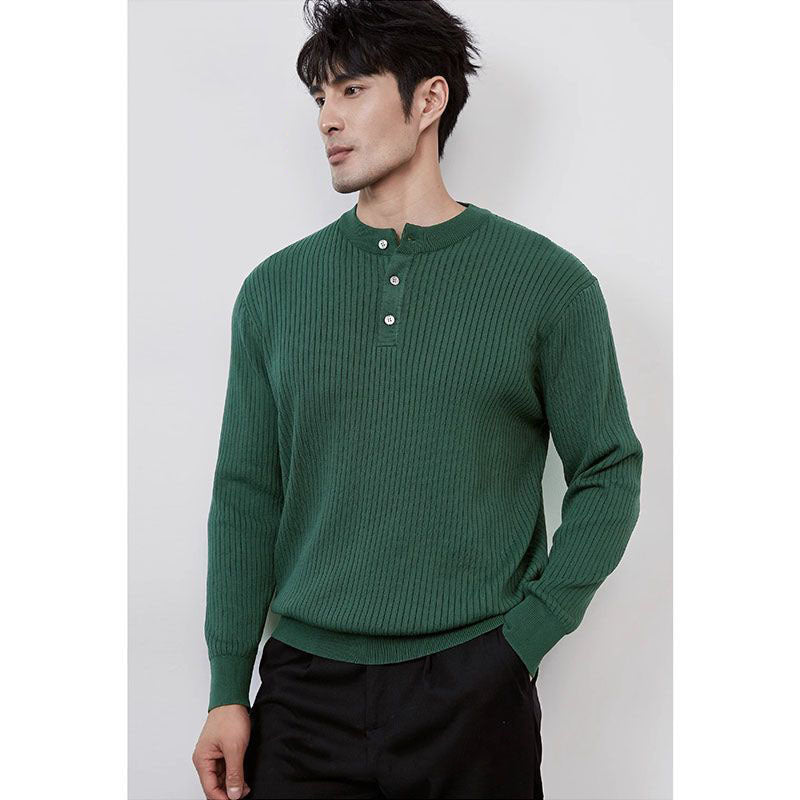Sleek Preppy Business Mens Long Sleeve Sweater
