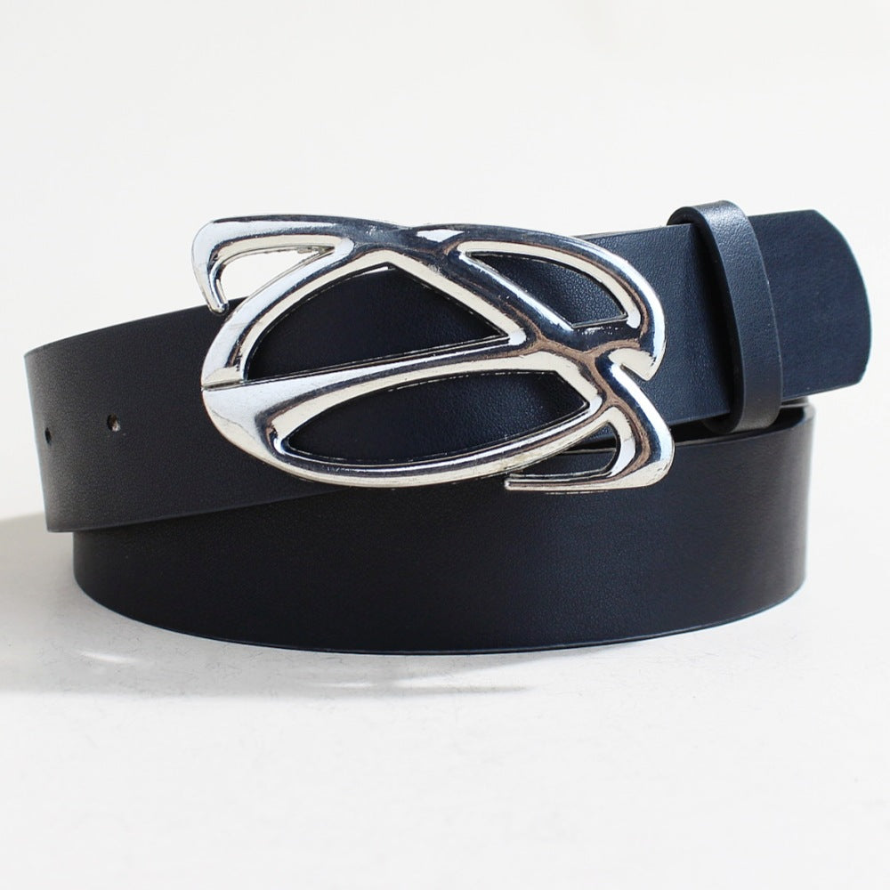 Casual Trend Silver Buckle Belt