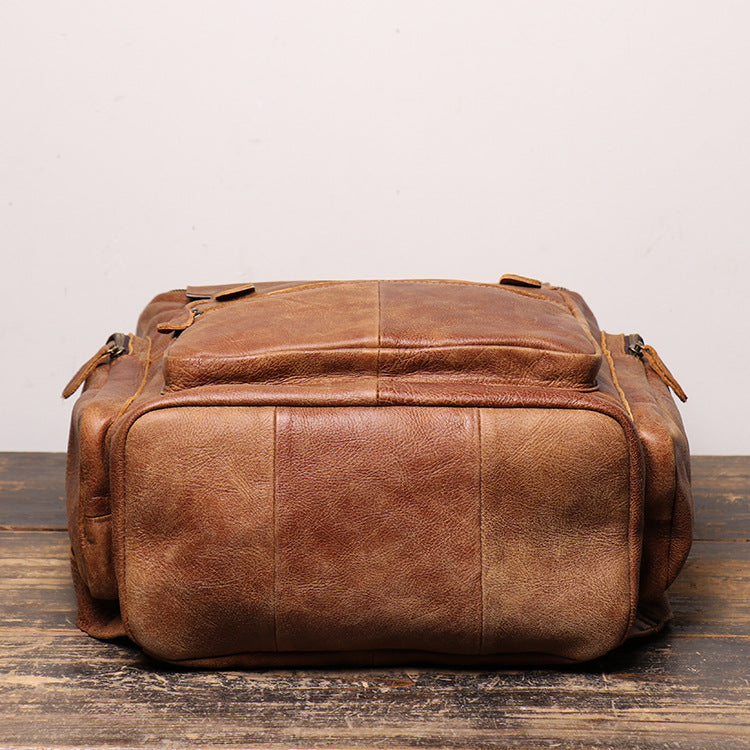 Retro Mens Genuine Leather Backpack