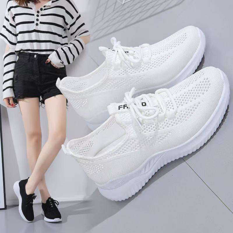 Flyknit Mesh Breathable Cushioned Soft-soled Athletic Shoes