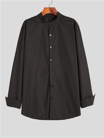 Teenage Men's Stand-up Collar Shirt