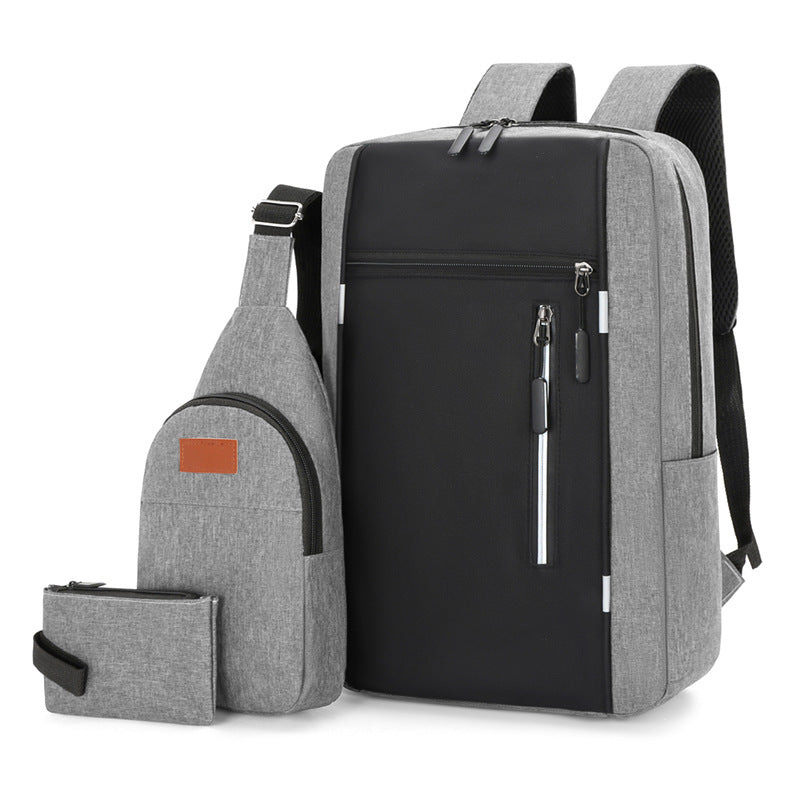 Leisure Oxford Fabric Chest Bag Three-piece Set Backpack