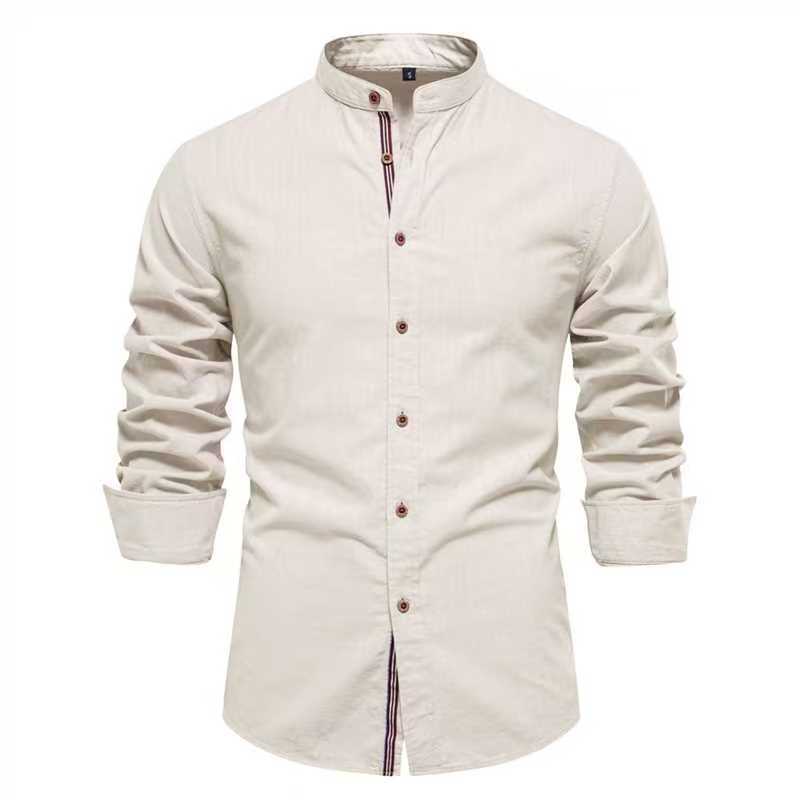 Men's Solid Color Long Sleeve Shirt