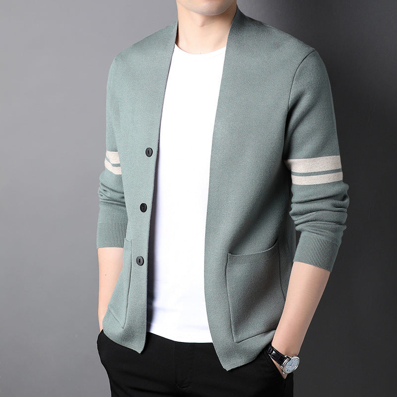 Mens Versatile Solid-color Knitwear For Business And Casual Wear