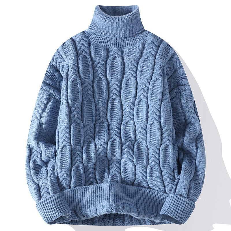 Mens Autumnwinter Turtleneck Cable-knit Sweater With A Casual Fit And Exceptional Warmth urbanhunterr