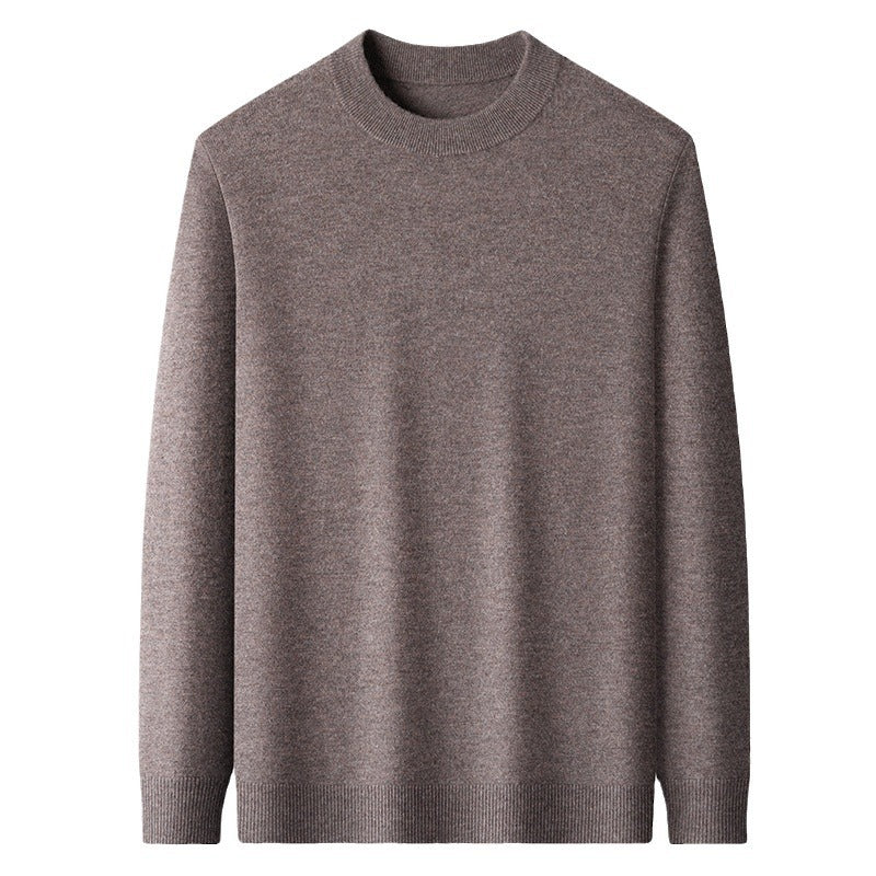 Mens Casual Solid-Color Crew-Neck Thermal Knit Base Layer Top