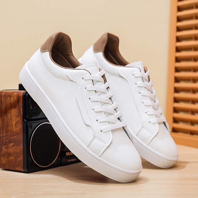 Spring New Mens White Sneakers With A Low-cut Design