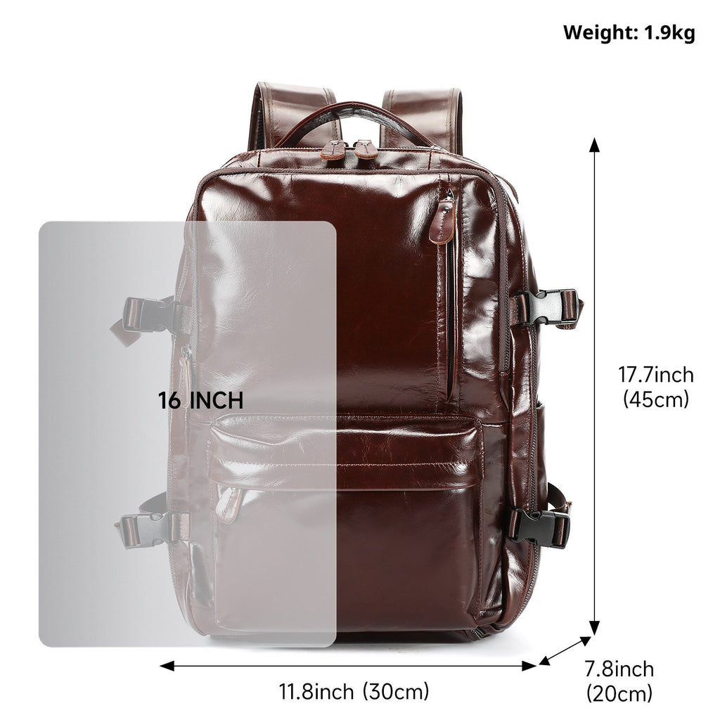Large Capacity Texture Leather Backpack