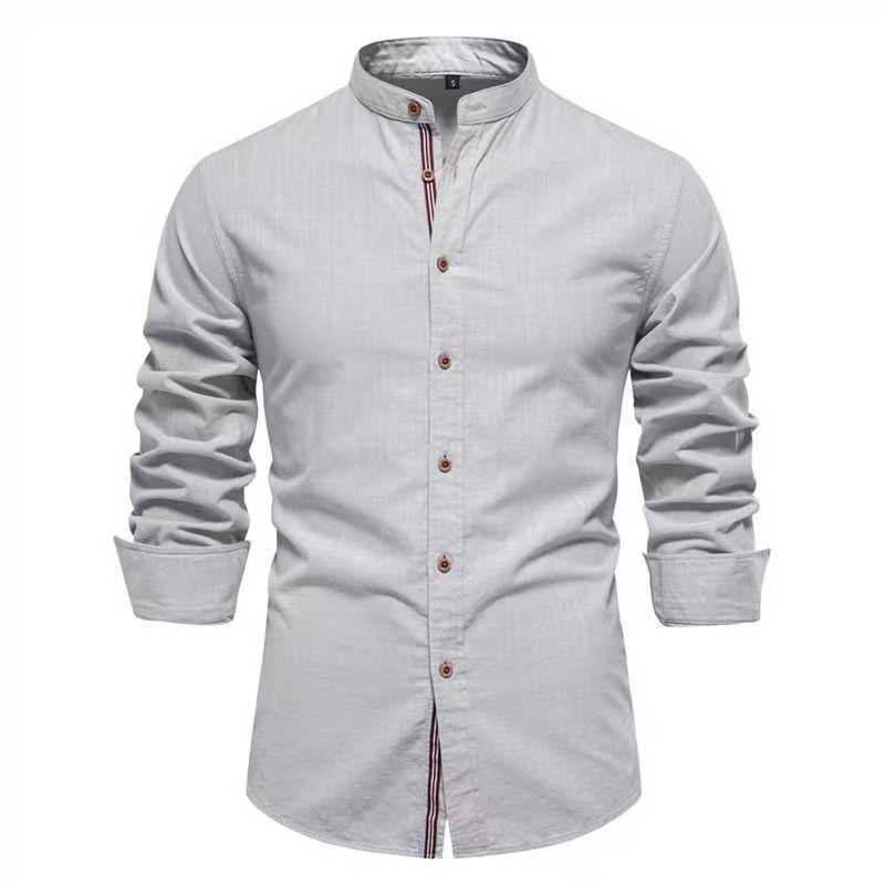 Men's Solid Color Long Sleeve Shirt