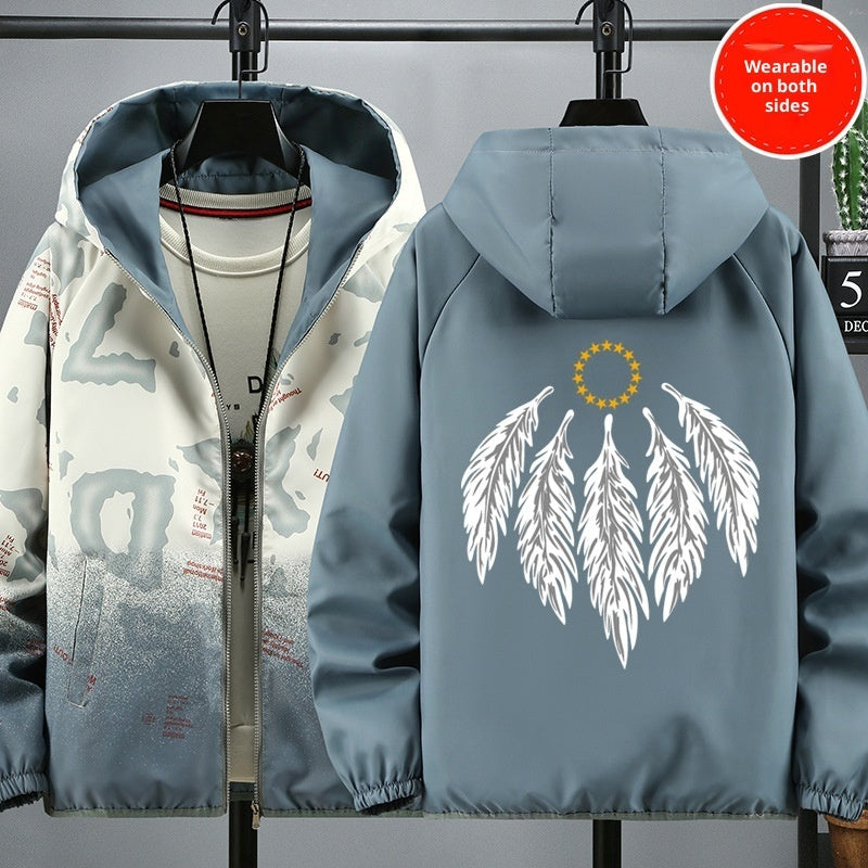 Men's Printed Reversible Casual Jacket