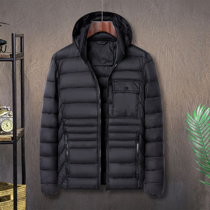 Men's Simple And Casual Ribbed Cotton Padded Jacket